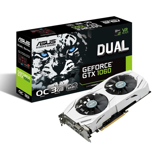 ASUS - TARJETA DE VIDEO DUAL-GTX1060-O3G 3GB GDDR5 DVI / HDMI / DP PCIe (DUAL-GTX1060-O3G)