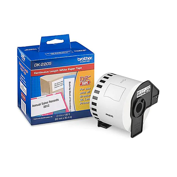 BROTHER - CINTA PARA IMPRESORA DE ETIQUETAS 62MM NEGRO SOBRE BLANCO (DK2205)