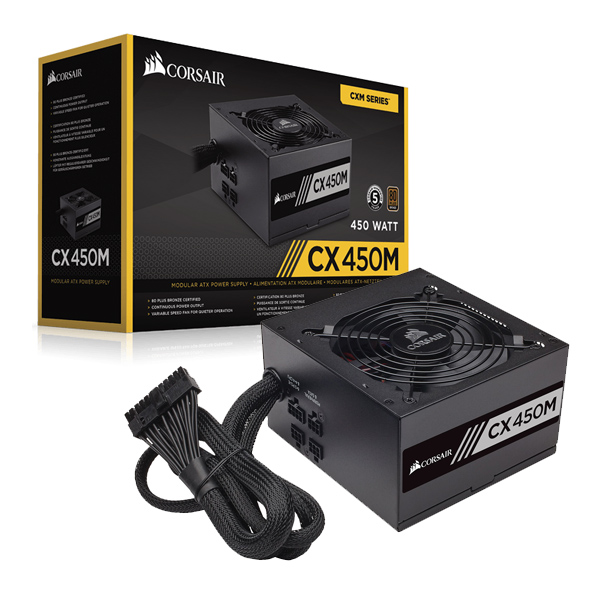 Corsair - CX-M Series CX450M - 2015 Edition - fuente de alimentaciÃ³n (interna) (CP-9020101-NA)