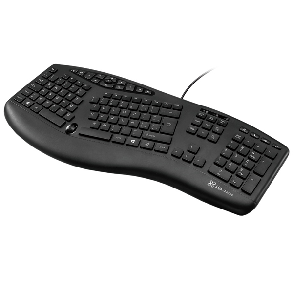 KLIP XTREME - TECLADO ERGONOMICO USB CON RUEDA DE DESPLAZAMIENTO (KBK-250)