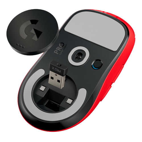 LOGITECH - PRO X SUPERLIGHT WIRELESS GAMING MOUSE RED (910-006783)