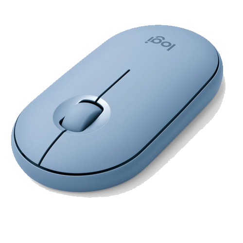 LOGITECH - PEBBLE M350 MOUSE INALAMBRICO COLOR AZUL GRIS (910-005773)