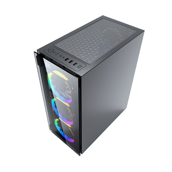 PCTRONIX - MORPHEUS GABINETE JX188-10 GAMER 3 FAN FRONTAL RGB ATX 1 FT (JX188-10)