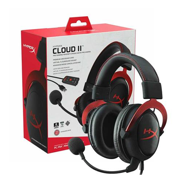 KINGSTON - HYPERX CLOUD II BLKRED GANMING HEADSET (KHX-HSCP-RD)