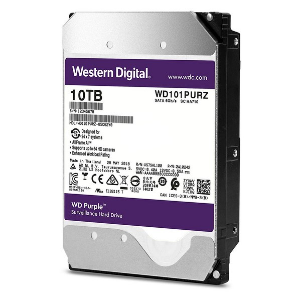 WESTERN DIGITAL - PURPLE WD101PURZ  10TB SURVEILLANCE 256MB 7200RPM (WD101PURZ)