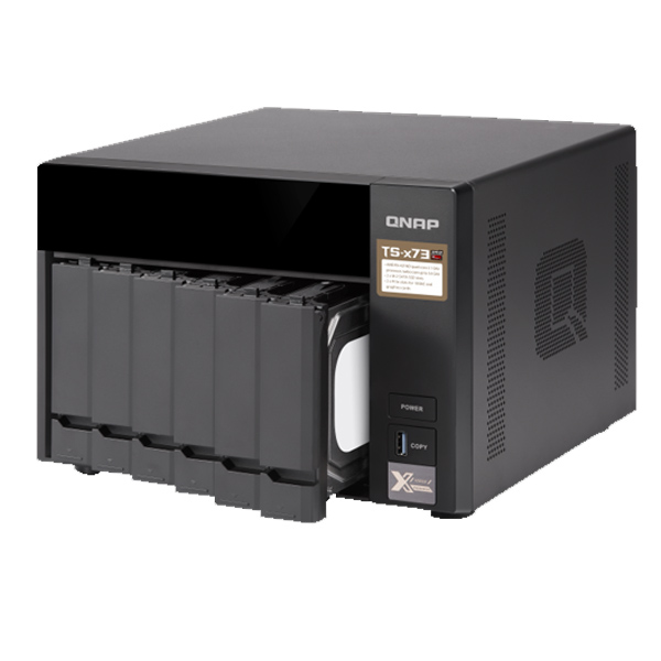 QNAP - 6 BAYS NAS TS-673-8G-US ISCSI IP-SANAMD RSERIES 8GBRAM (TS-673-8G-US)