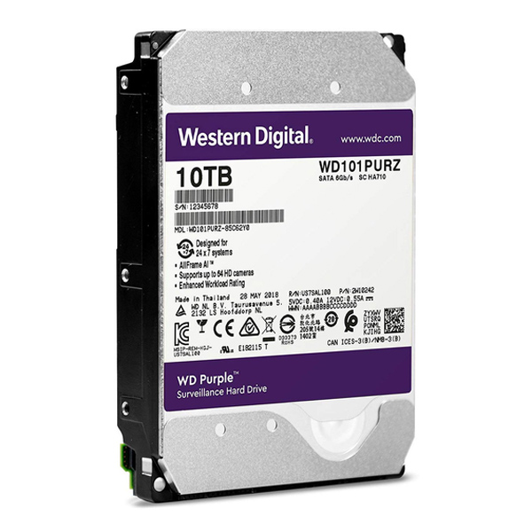 WESTERN DIGITAL - PURPLE WD101PURZ  10TB SURVEILLANCE 256MB 7200RPM (WD101PURZ)