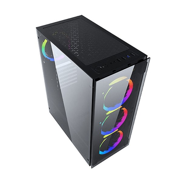 PCTRONIX - MORPHEUS GABINETE JX188-10 GAMER 3 FAN FRONTAL RGB ATX 1 FT (JX188-10)