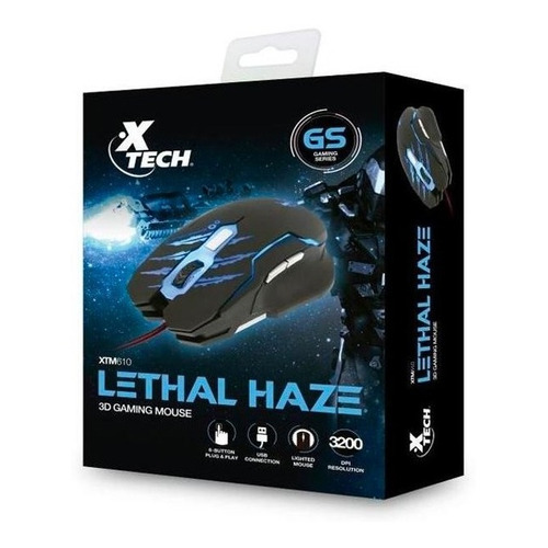 XTECH - MOUSE GAMING 6 BOTONES HASTA 3200DPI USB  (XTM-610)