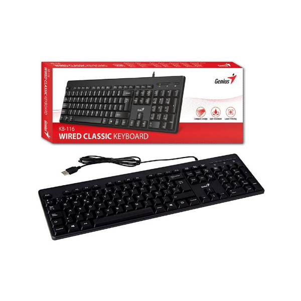 GENIUS - TECLADO KB-116 ALAMBRICO USB NEGRO ANTIDERRAME (31300008401)