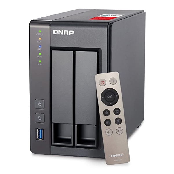 QNAP - TS-251+ - NAS SERVER - 2 BAYS - SATA 6GB/S - RAID 0, 1, JBOD - GIGABIT ETHERNET - ISCSI (TS-251+-2G-US)