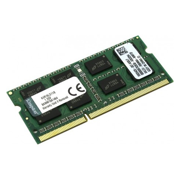 KINGSTON - MEMORIA SODIMM / 8GB / PC3L-12800 / KVR16LS11/8 / 1600MHZ / 204 PINES (KVR16LS11/8)