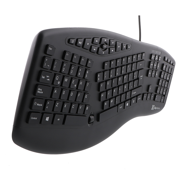 KLIP XTREME - TECLADO ERGONOMICO USB CON RUEDA DE DESPLAZAMIENTO (KBK-250)