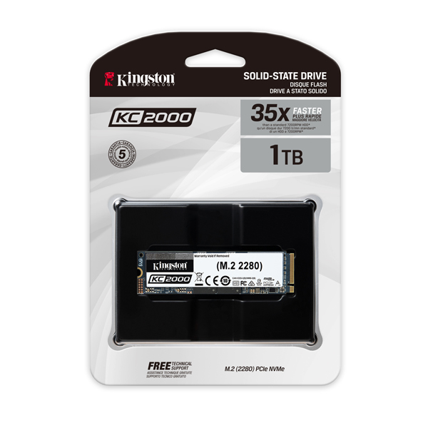 KINGSTON - SSD 1TB   M.2 2280 3200 / 2200MB/S L/E NVME PCIE GEN3.0 X4 (SKC2000M8/1000G)