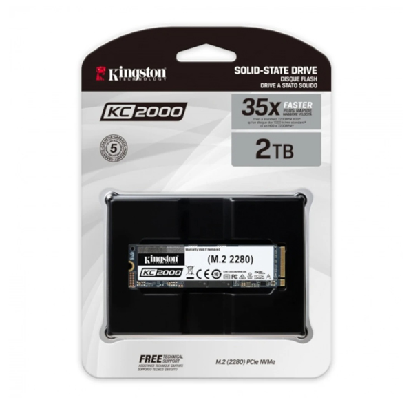 KINGSTON - SSD 2TB   M.2 2280 3200 / 2200MB/S L/E NVME PCIE GEN3.0 X4 (SKC2000M8/2000G)