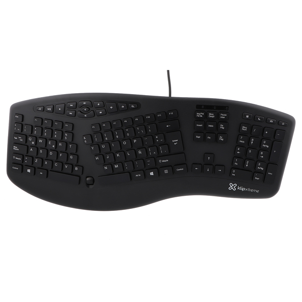 KLIP XTREME - TECLADO ERGONOMICO USB CON RUEDA DE DESPLAZAMIENTO (KBK-250)