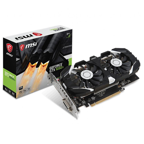MSI - TARJETA DE VIDEO GTX 1050 TI 4GT OC DVI HDMI DP PCIe (GTX 1050 TI 4GT OC)